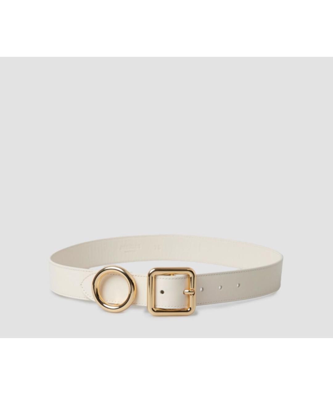 JACQUEMUS Бежевый кожаный ремень, фото 6