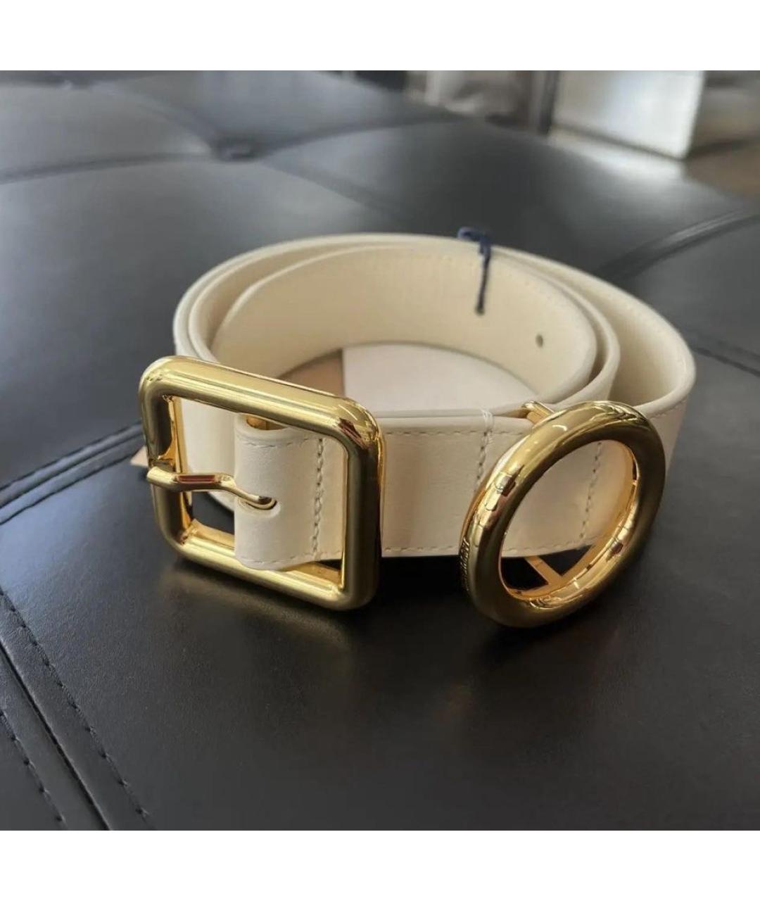 JACQUEMUS Бежевый кожаный ремень, фото 2