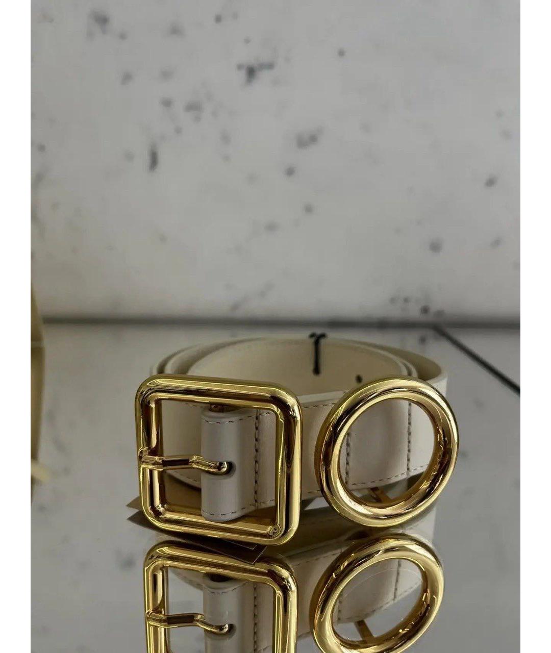 JACQUEMUS Бежевый кожаный ремень, фото 3