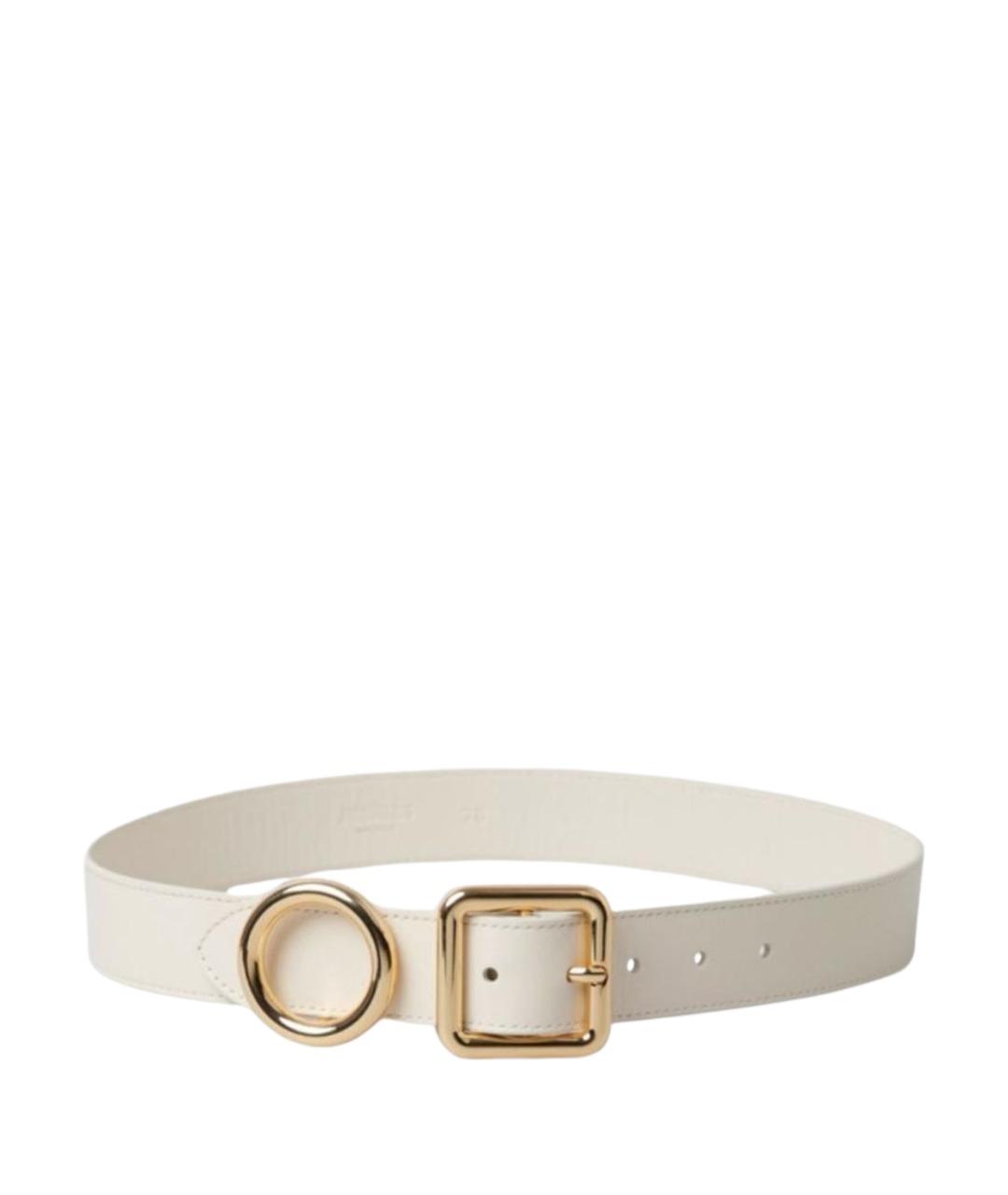 JACQUEMUS Бежевый кожаный ремень, фото 1