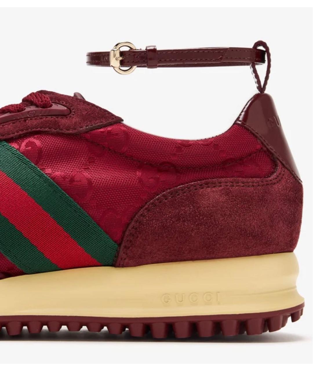GUCCI Бордовые кроссовки, фото 2