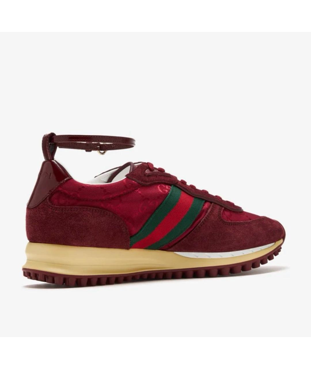 GUCCI Бордовые кроссовки, фото 3