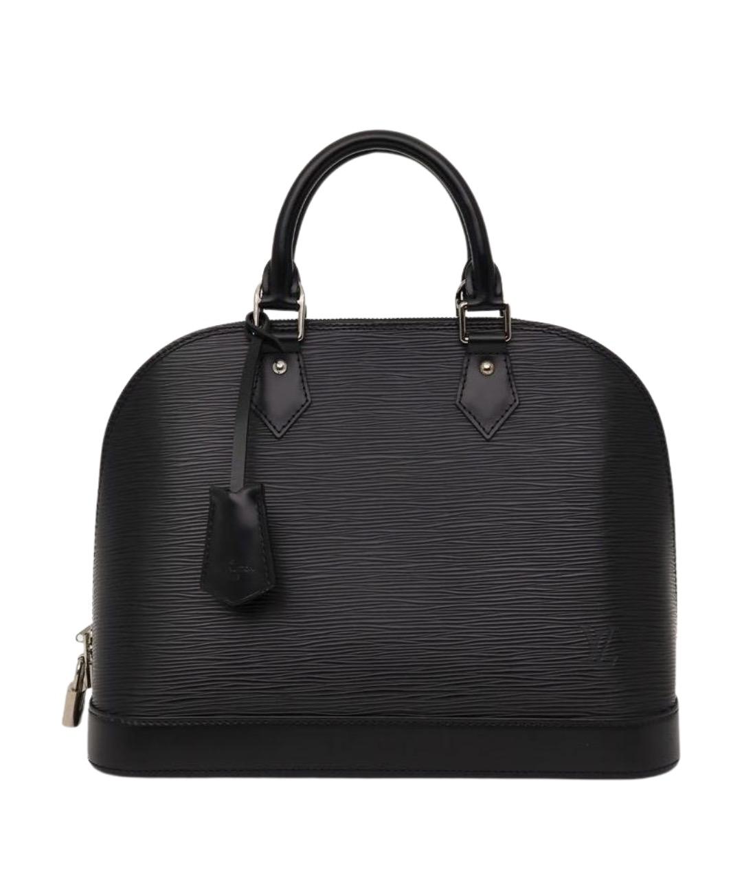 LOUIS VUITTON Черная кожаная сумка с короткими ручками, фото 1