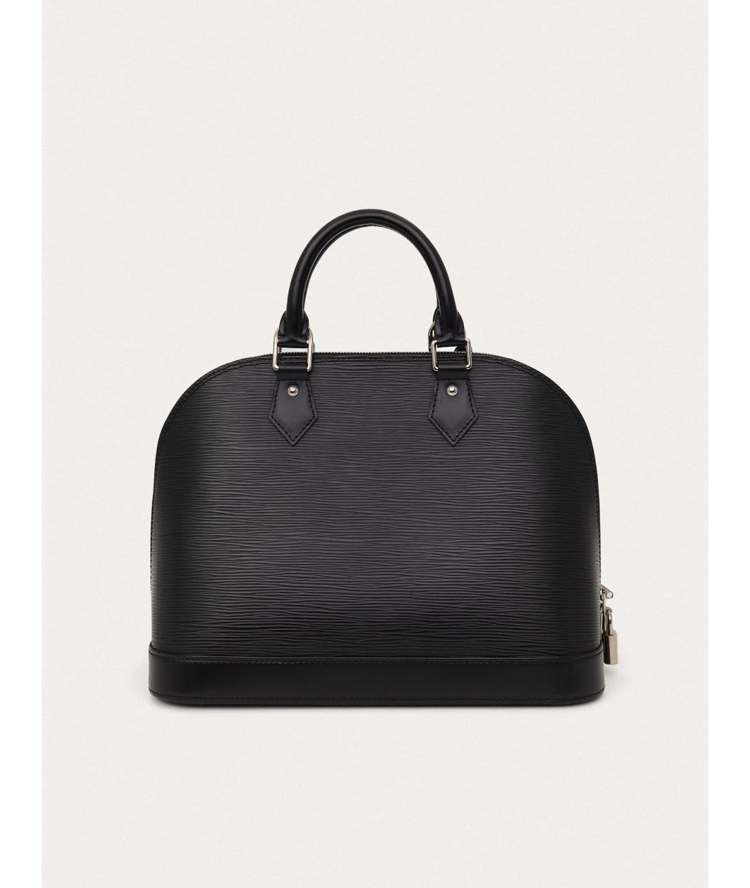 LOUIS VUITTON Черная кожаная сумка с короткими ручками, фото 3