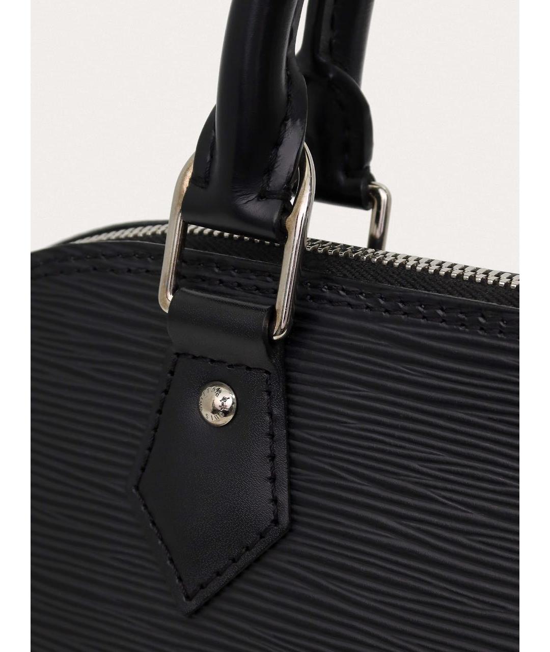 LOUIS VUITTON Черная кожаная сумка с короткими ручками, фото 6