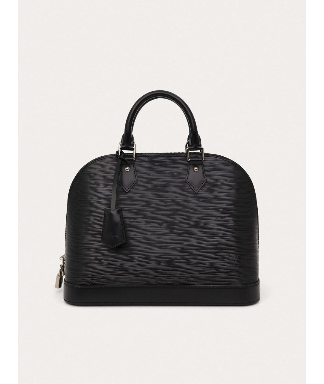 LOUIS VUITTON Черная кожаная сумка с короткими ручками, фото 9