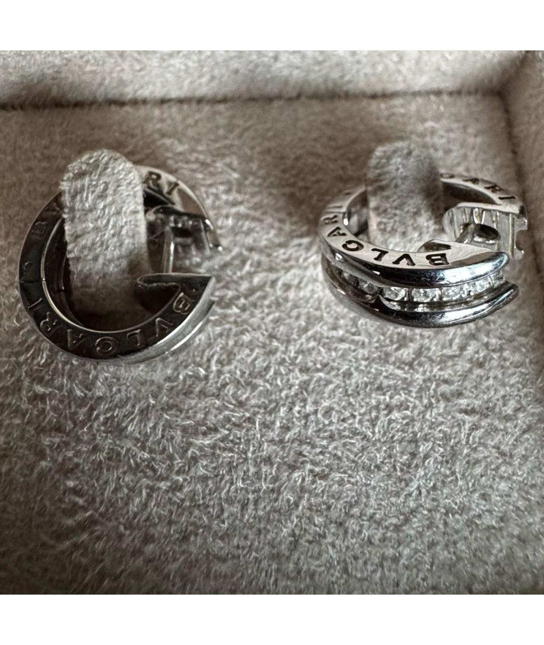 BVLGARI Серебряные серьги из белого золота, фото 2