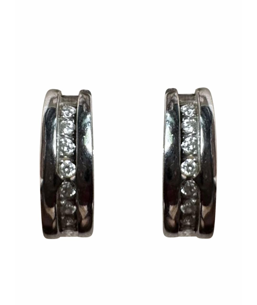 BVLGARI Серебряные серьги из белого золота, фото 1