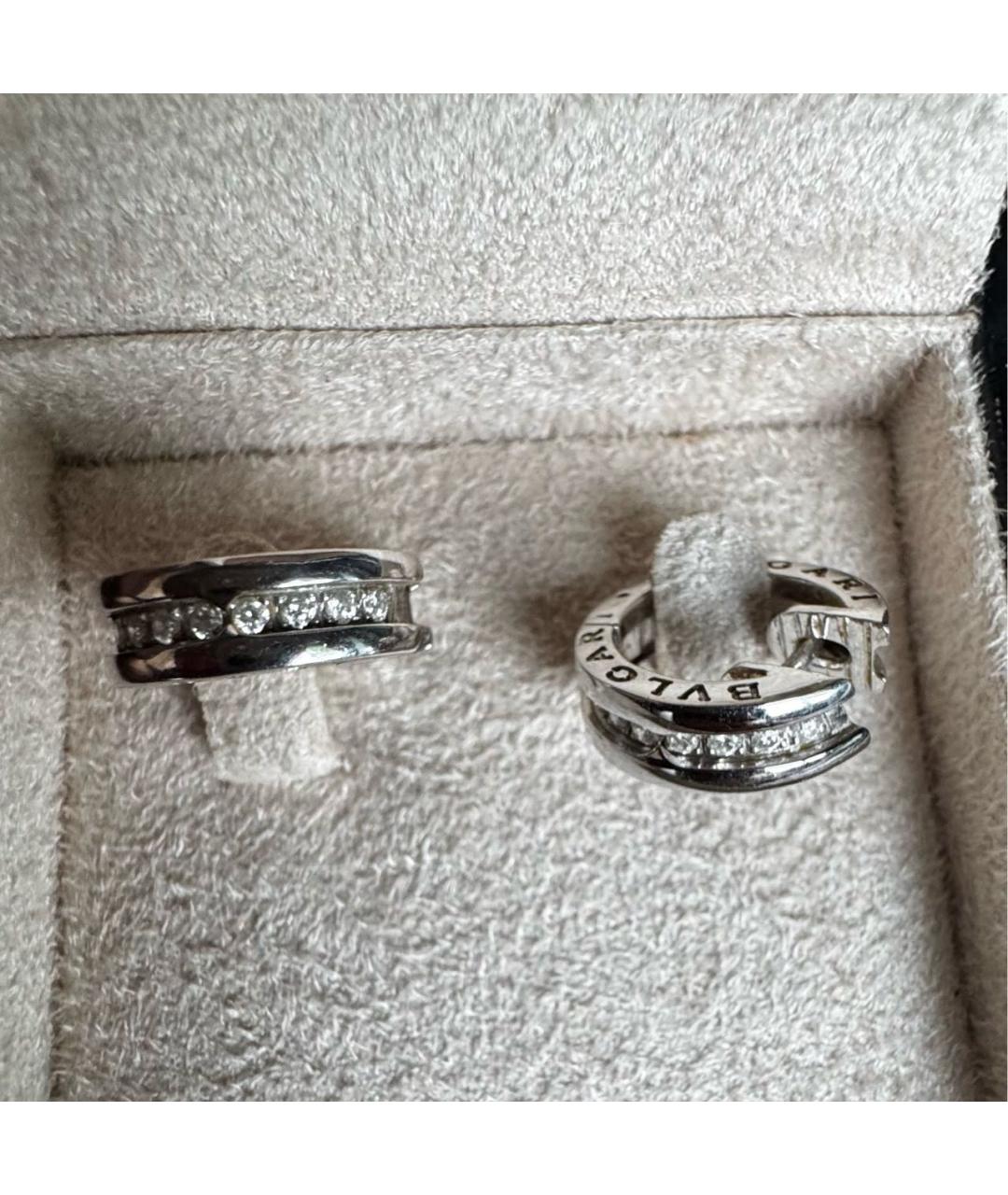 BVLGARI Серебряные серьги из белого золота, фото 5