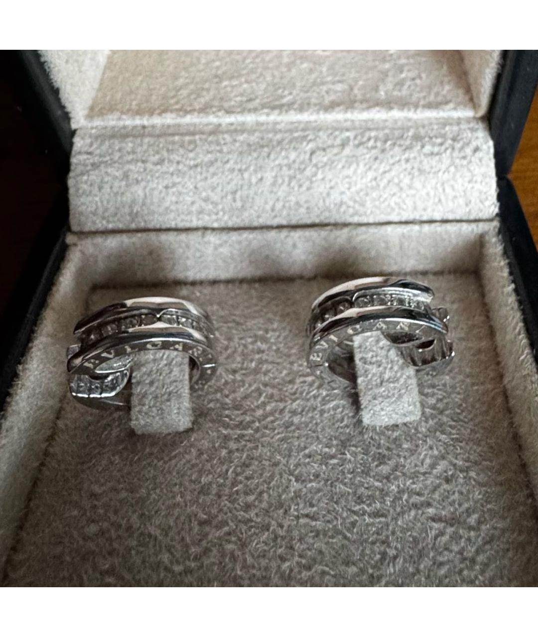 BVLGARI Серебряные серьги из белого золота, фото 3