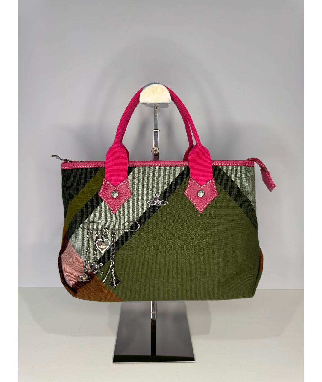 VIVIENNE WESTWOOD Зеленая сумка с короткими ручками, фото 8