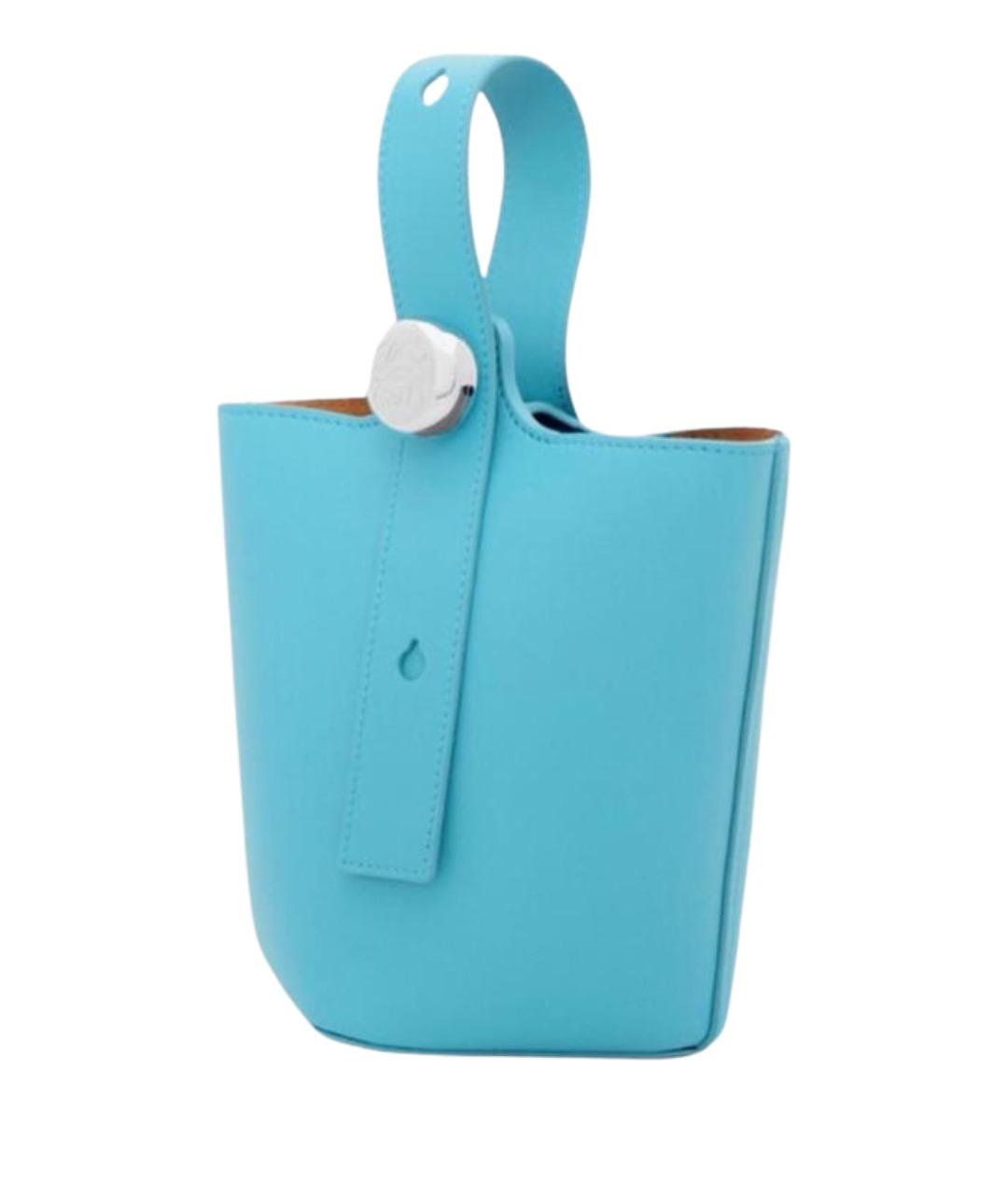 LOEWE Голубая кожаная сумка с короткими ручками, фото 1