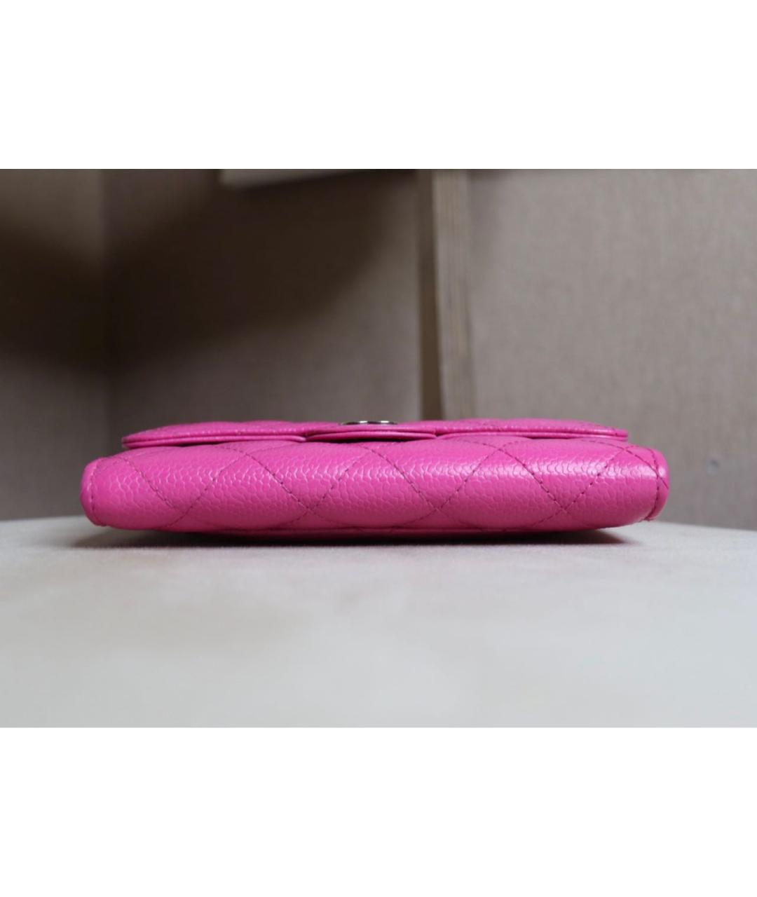 CHANEL Фуксия кожаная сумка через плечо, фото 5