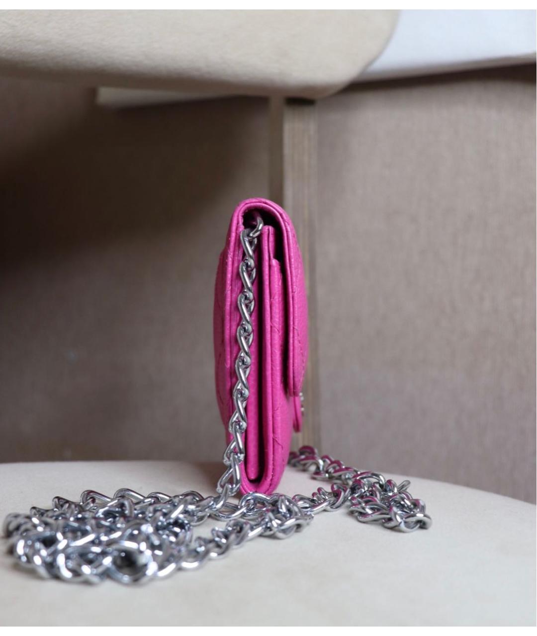 CHANEL Фуксия кожаная сумка через плечо, фото 2