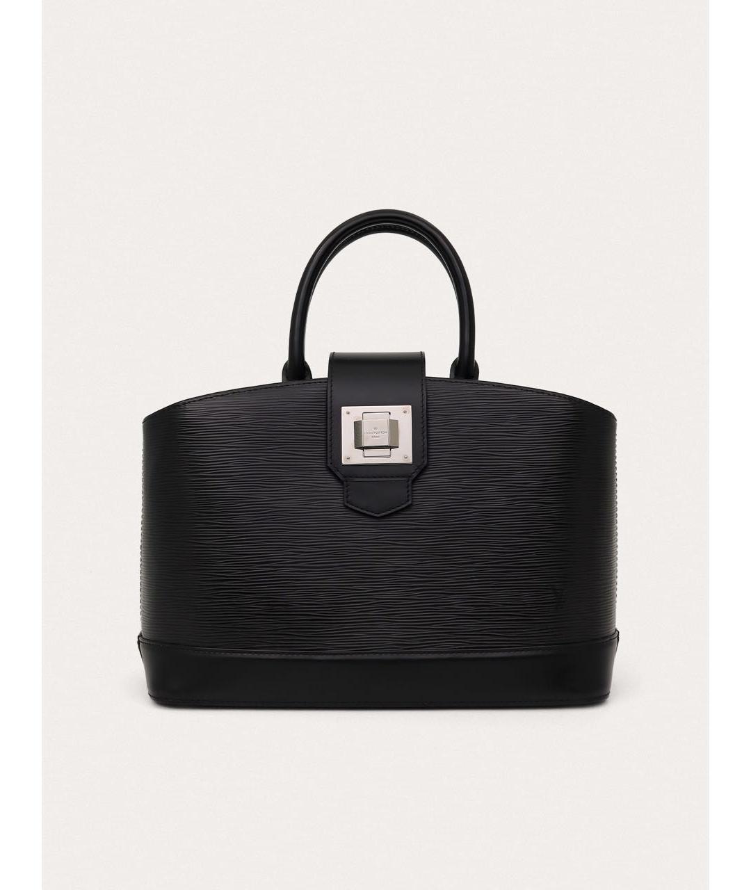 LOUIS VUITTON Черная кожаная сумка с короткими ручками, фото 9