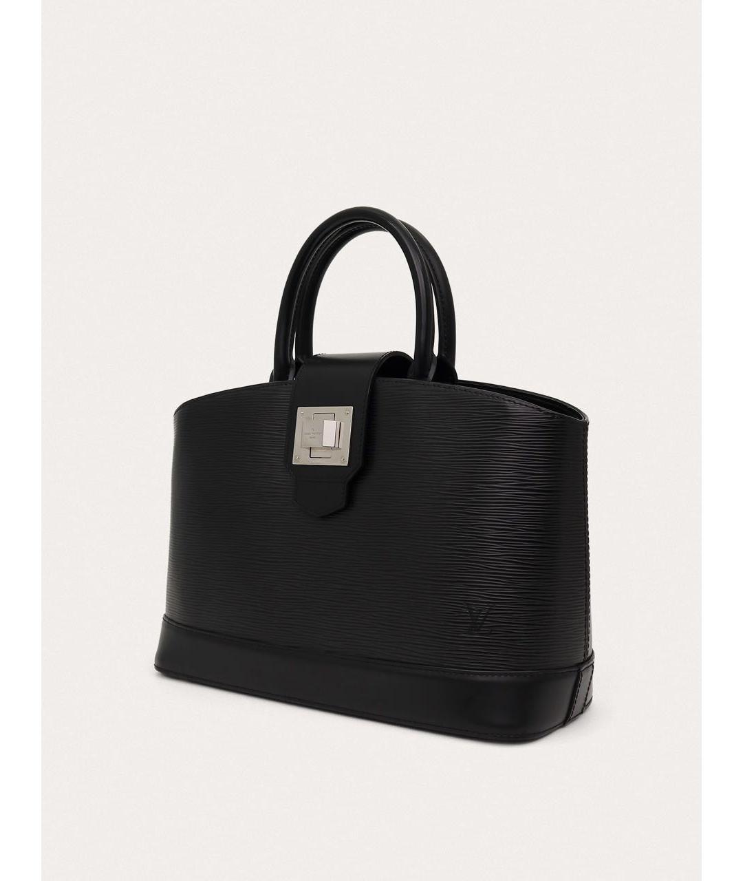 LOUIS VUITTON Черная кожаная сумка с короткими ручками, фото 2