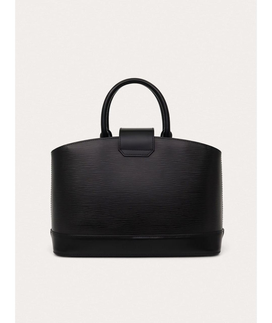 LOUIS VUITTON Черная кожаная сумка с короткими ручками, фото 3