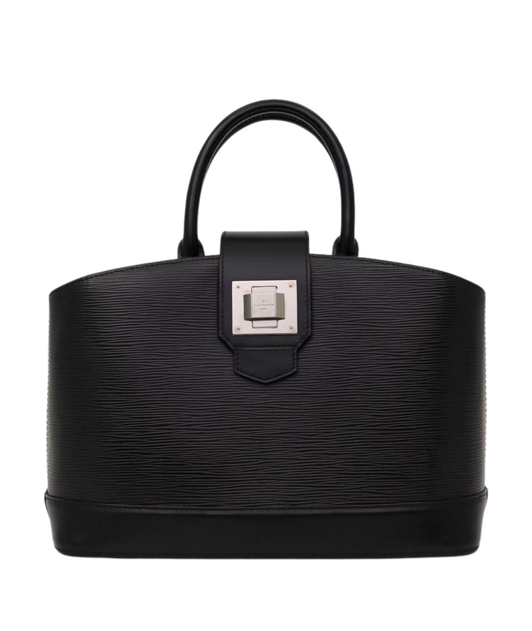 LOUIS VUITTON Черная кожаная сумка с короткими ручками, фото 1