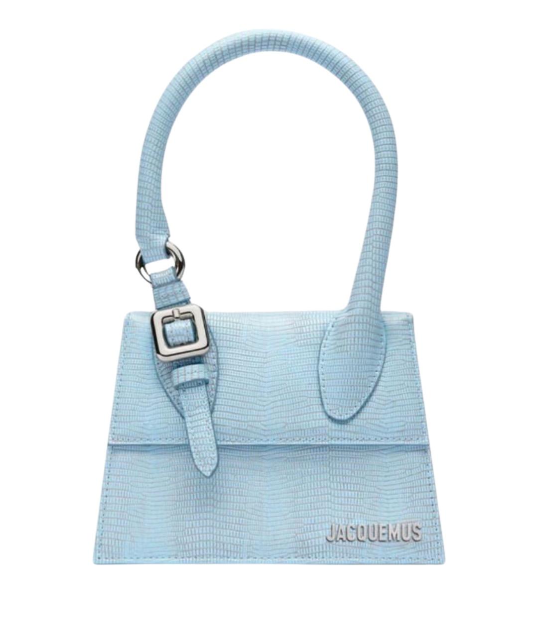 JACQUEMUS Голубая кожаная сумка с короткими ручками, фото 1