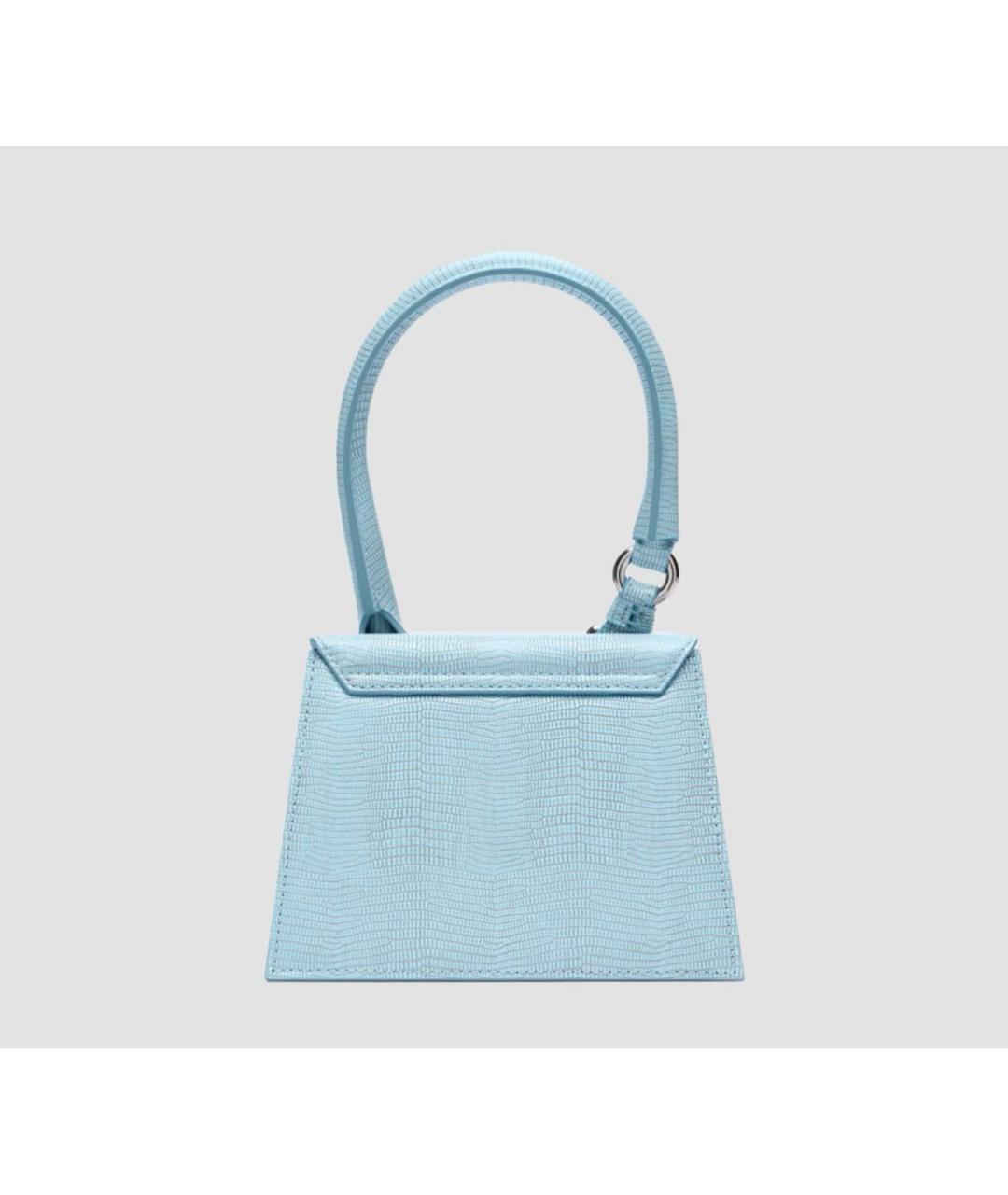 JACQUEMUS Голубая кожаная сумка с короткими ручками, фото 3