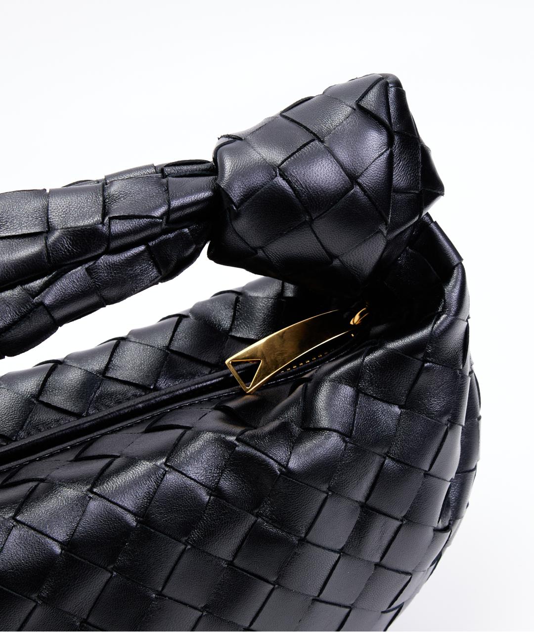 BOTTEGA VENETA Черная кожаная сумка с короткими ручками, фото 4