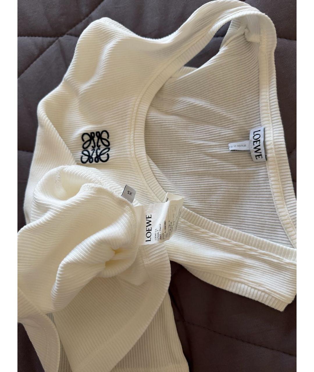 LOEWE Белая хлопковая майка, фото 4