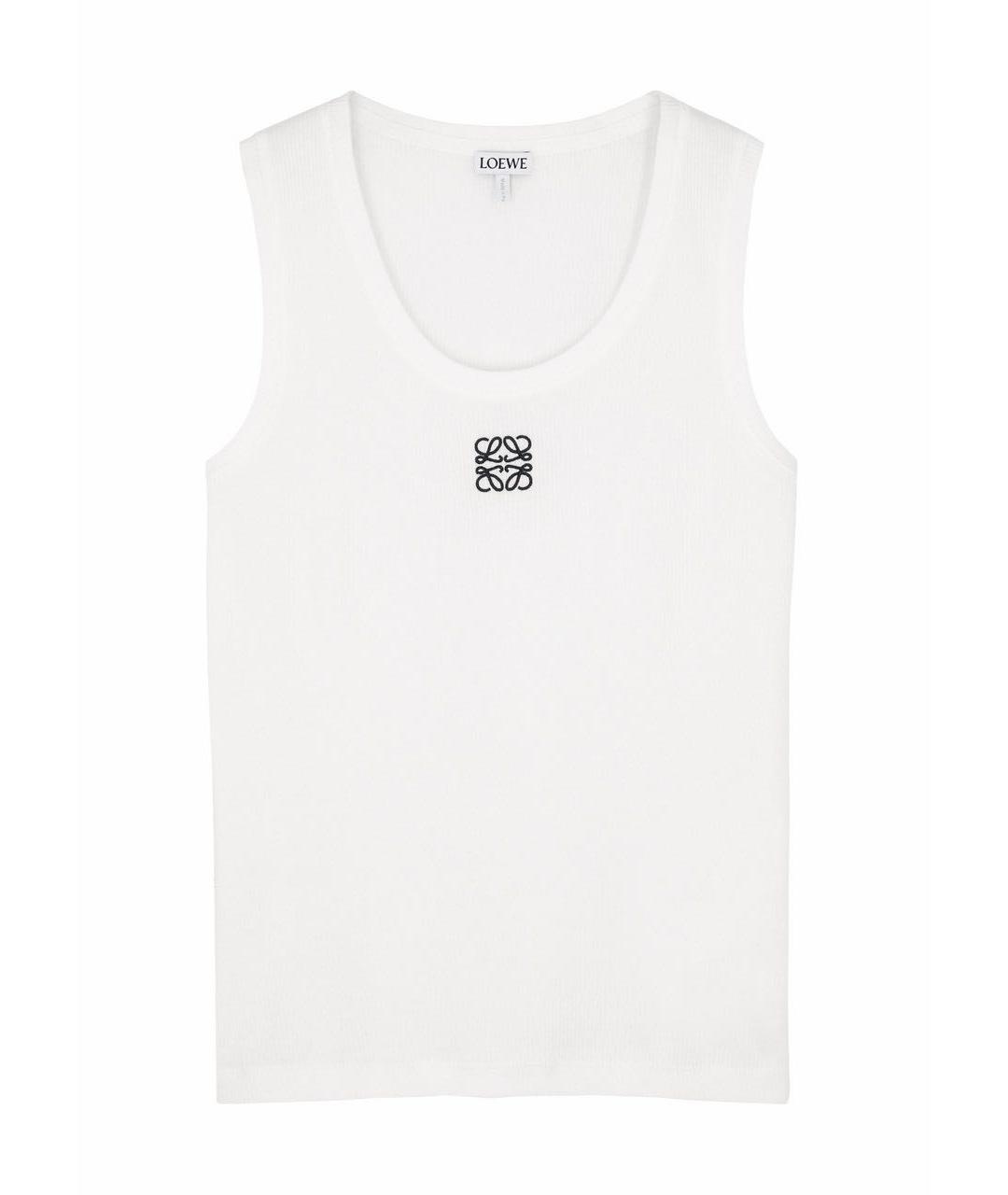 LOEWE Белая хлопковая майка, фото 6