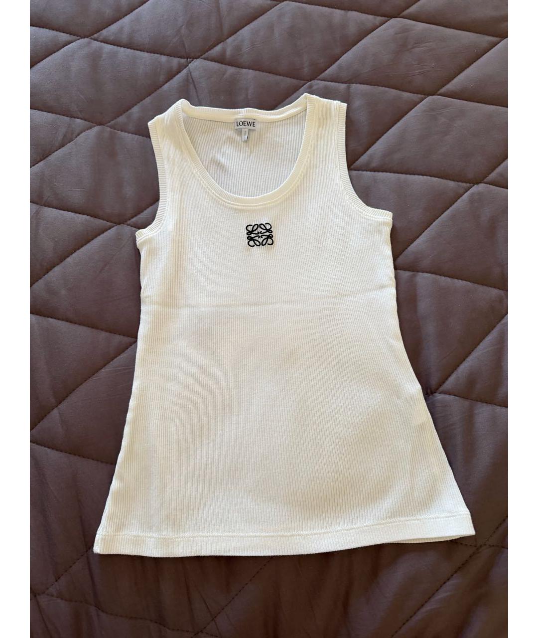 LOEWE Белая хлопковая майка, фото 2