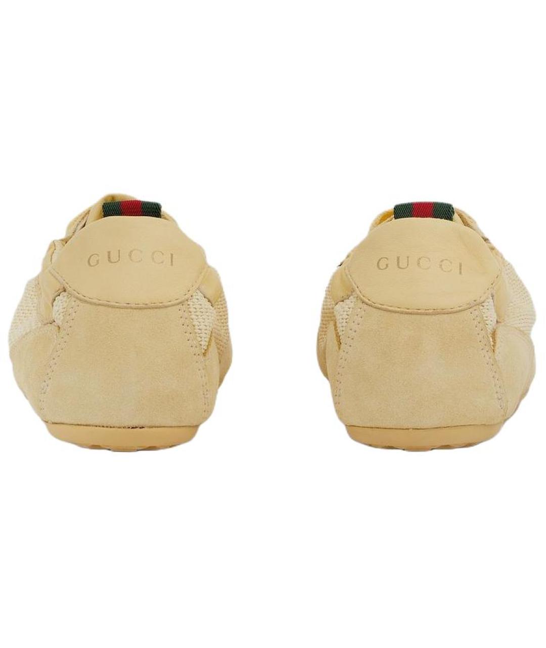 GUCCI Бежевые замшевые кеды, фото 5