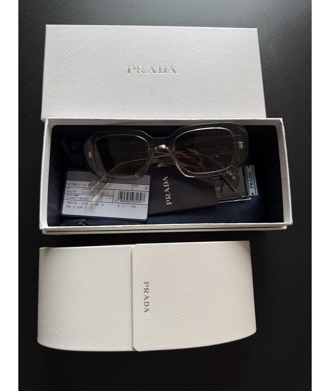 PRADA Серые пластиковые солнцезащитные очки, фото 5