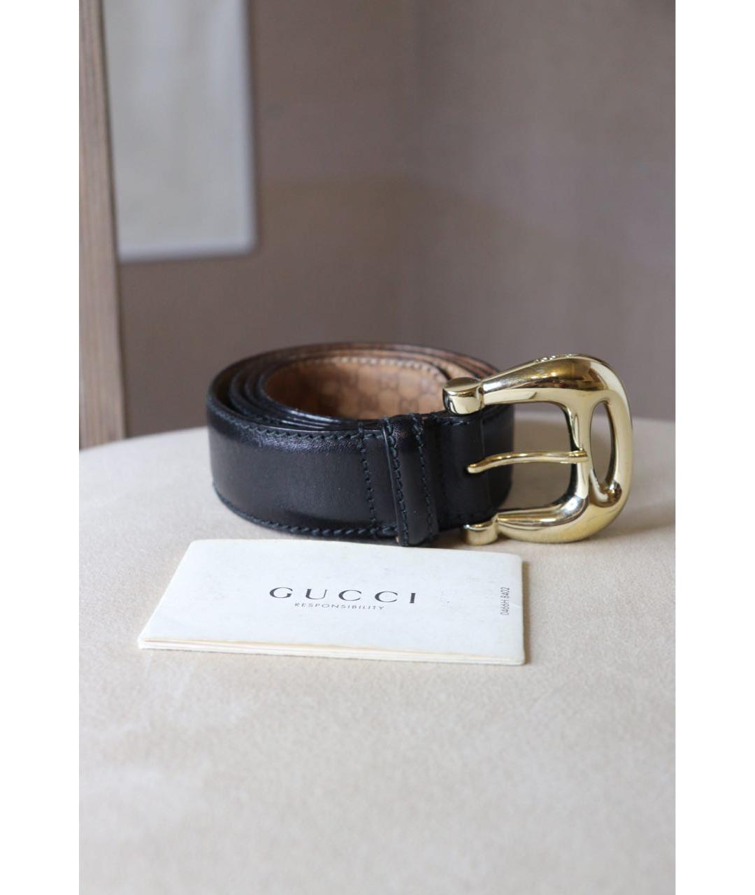 GUCCI Черный кожаный ремень, фото 4