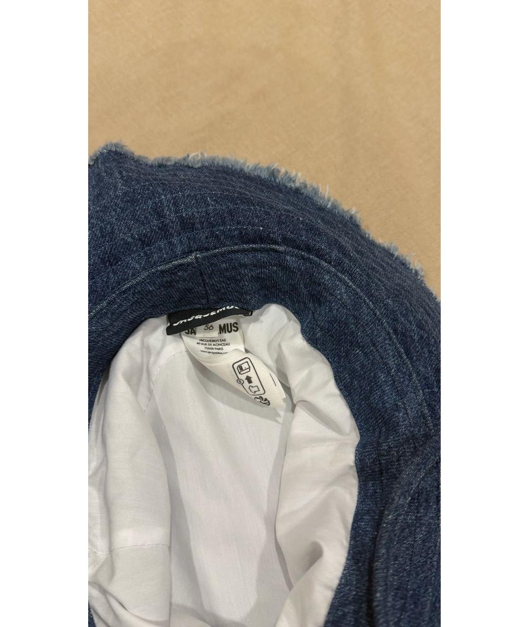 JACQUEMUS Темно-синяя хлопковая панама, фото 5