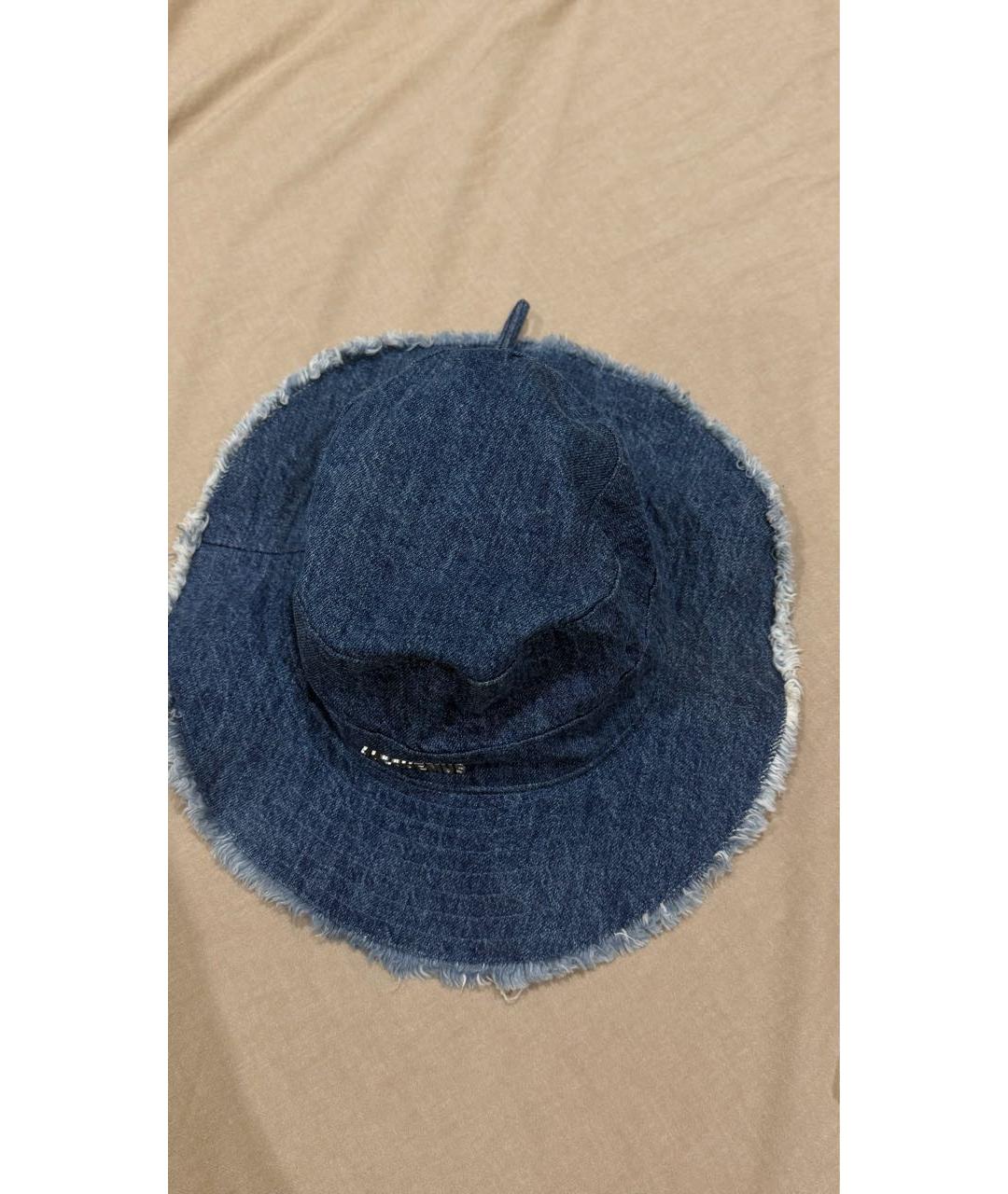 JACQUEMUS Темно-синяя хлопковая панама, фото 2