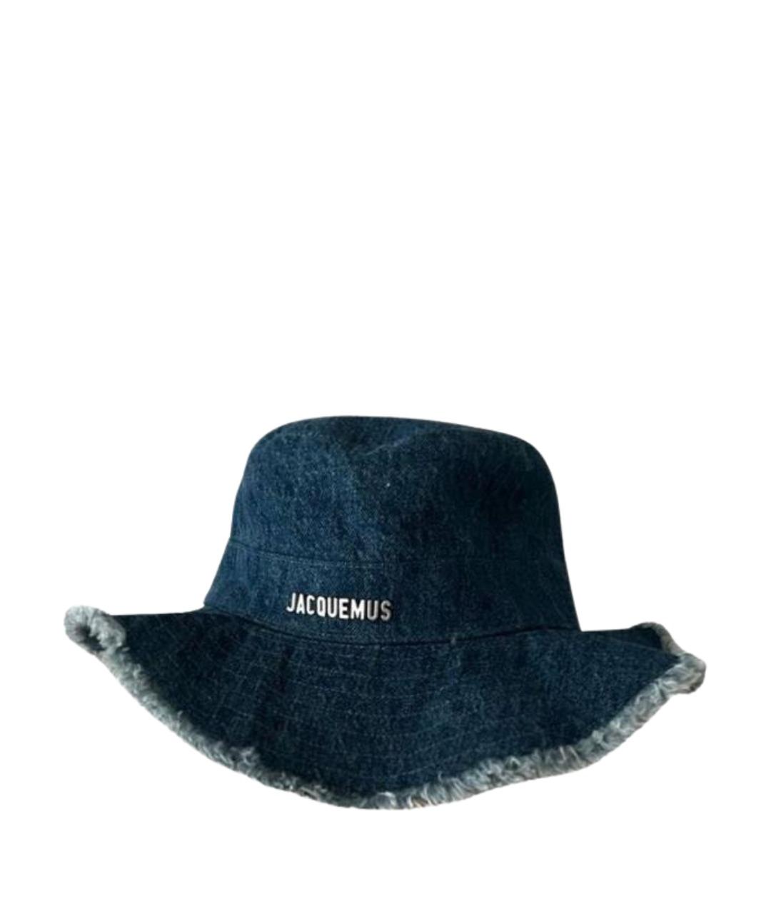 JACQUEMUS Темно-синяя хлопковая панама, фото 1