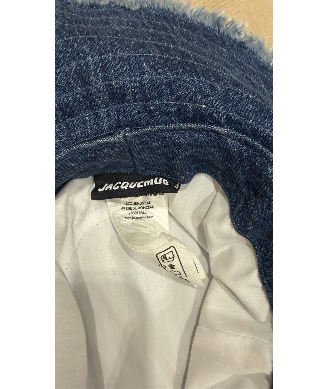 JACQUEMUS Темно-синяя хлопковая панама, фото 4