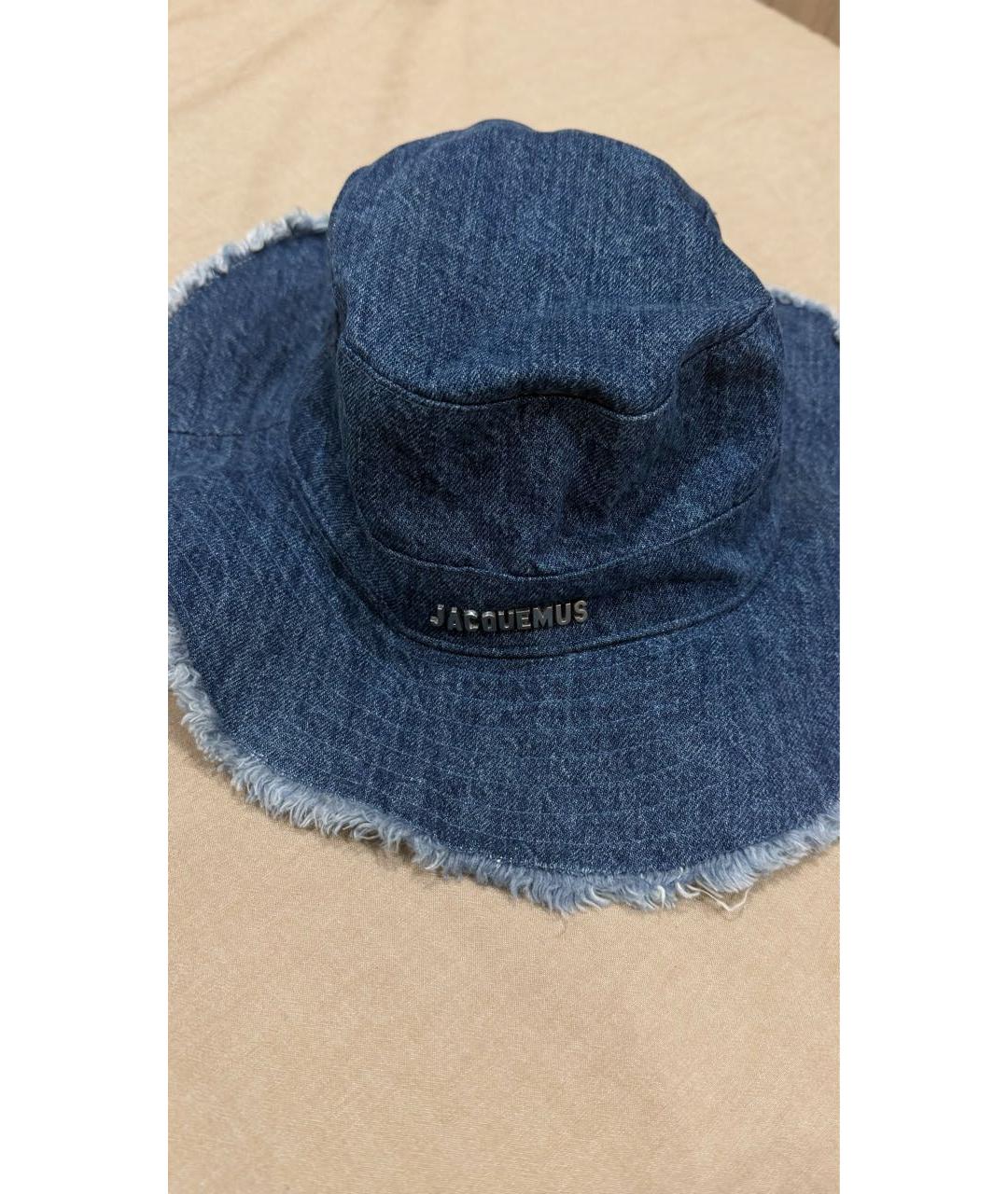 JACQUEMUS Темно-синяя хлопковая панама, фото 6