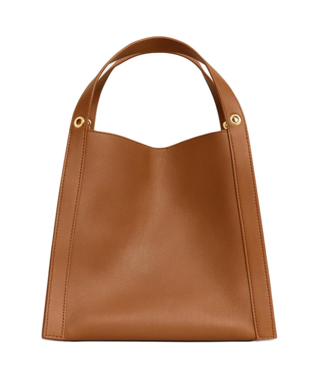 CELINE Коричневая кожаная сумка через плечо, фото 4