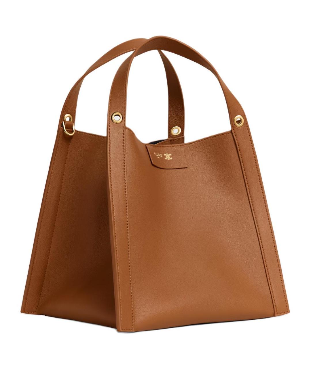 CELINE Коричневая кожаная сумка через плечо, фото 2