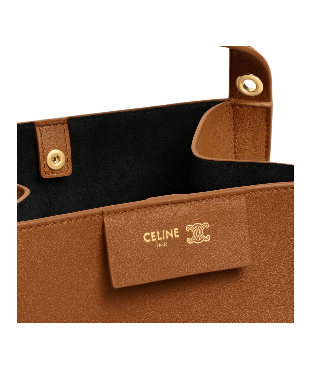 CELINE Коричневая кожаная сумка через плечо, фото 5