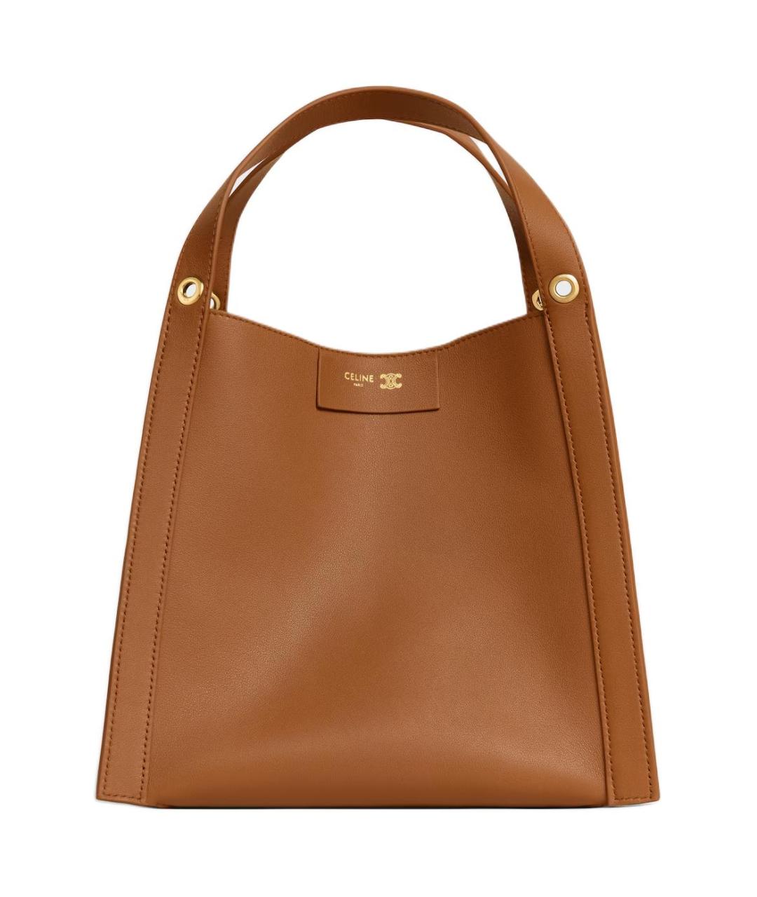 CELINE Коричневая кожаная сумка через плечо, фото 1
