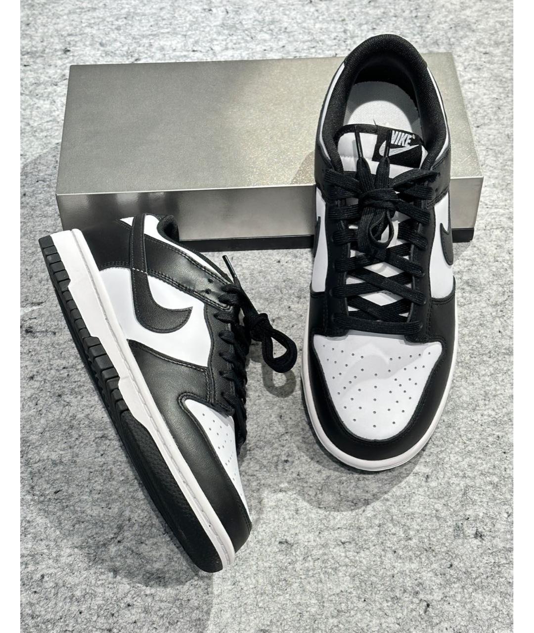 NIKE Черные кожаные низкие кроссовки / кеды, фото 7