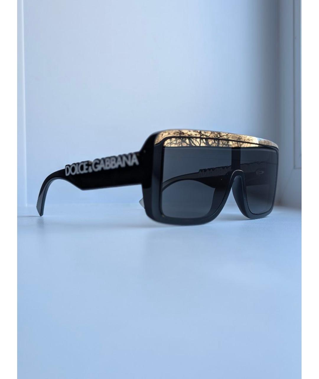 DOLCE&GABBANA Черные пластиковые солнцезащитные очки, фото 2