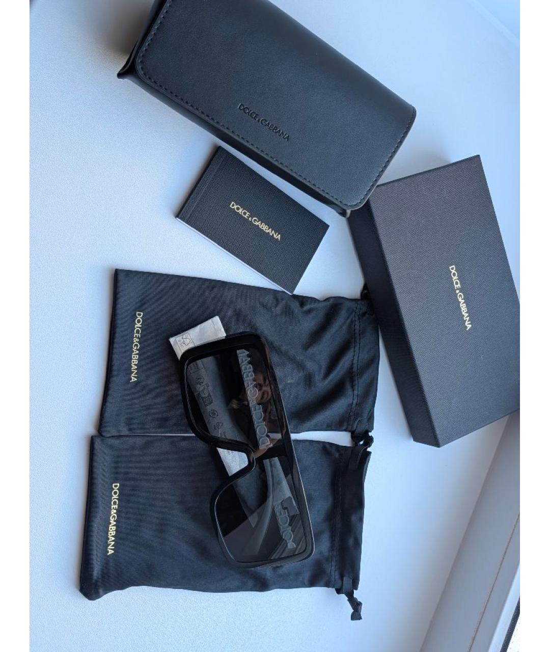 DOLCE&GABBANA Черные пластиковые солнцезащитные очки, фото 5