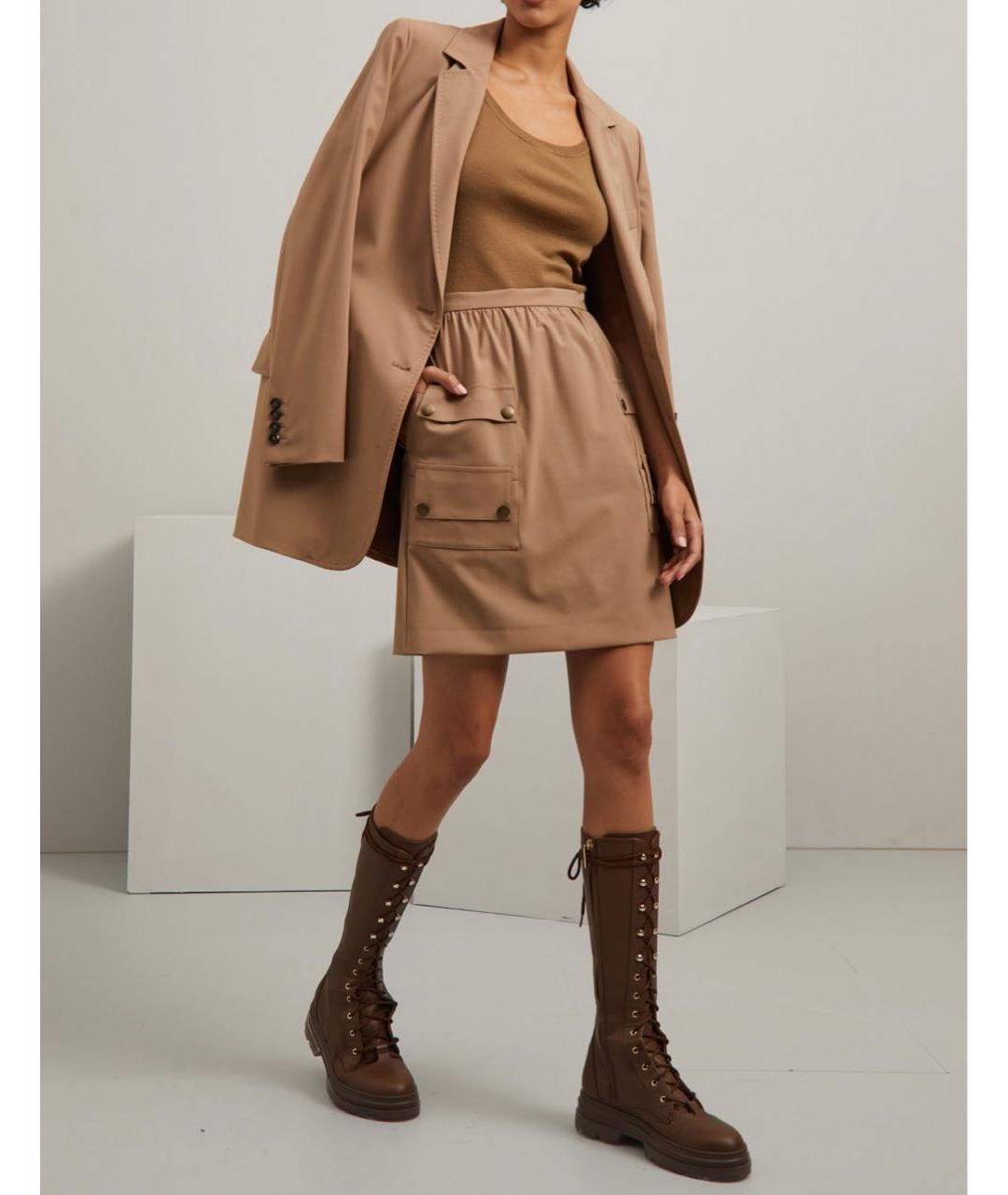 MAX MARA Коричневый шерстяной костюм с юбками, фото 5