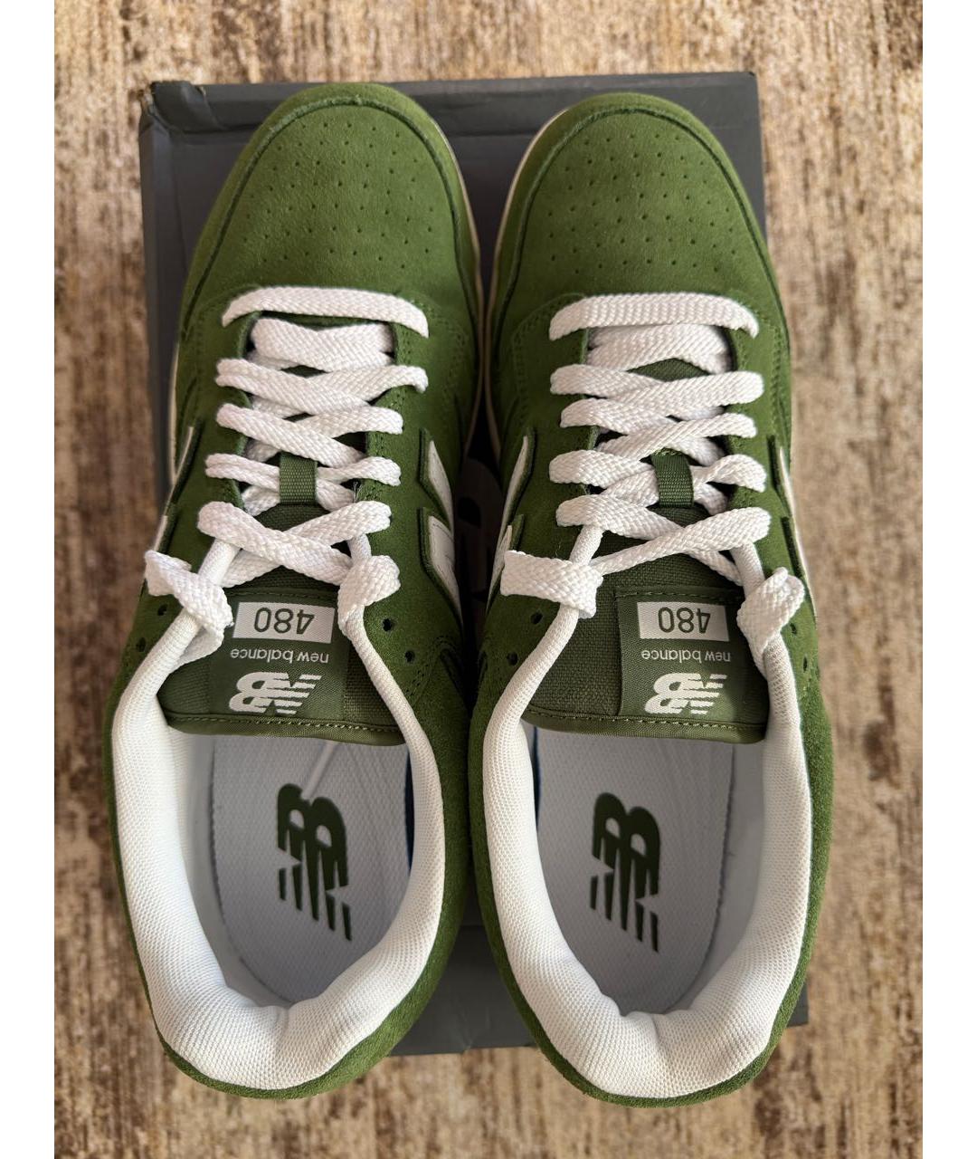 NEW BALANCE Зеленые замшевые низкие кроссовки / кеды, фото 3