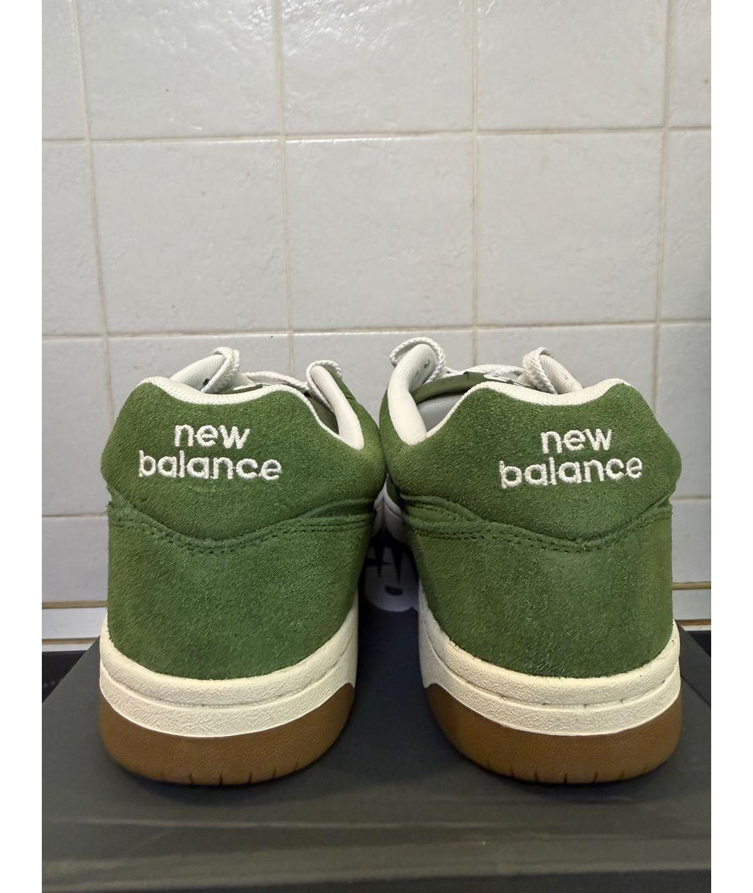 NEW BALANCE Зеленые замшевые низкие кроссовки / кеды, фото 4