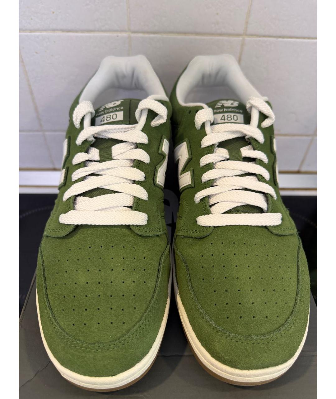 NEW BALANCE Зеленые замшевые низкие кроссовки / кеды, фото 2