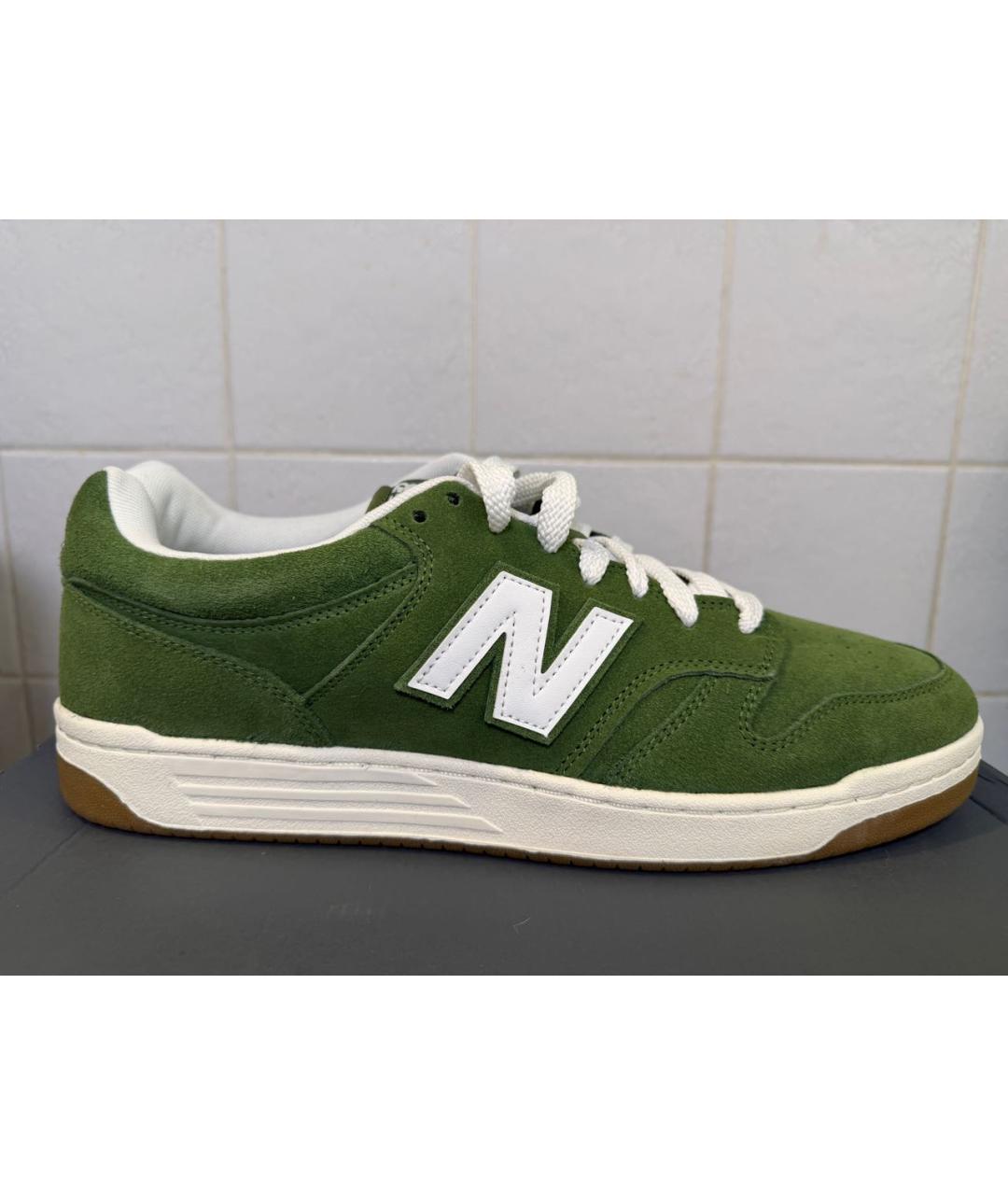 NEW BALANCE Зеленые замшевые низкие кроссовки / кеды, фото 8