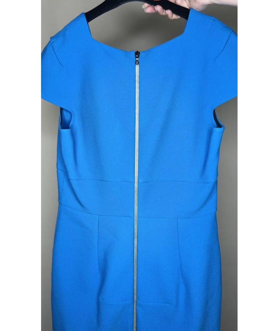 ROLAND MOURET Голубое хлопковое коктейльное платье, фото 2