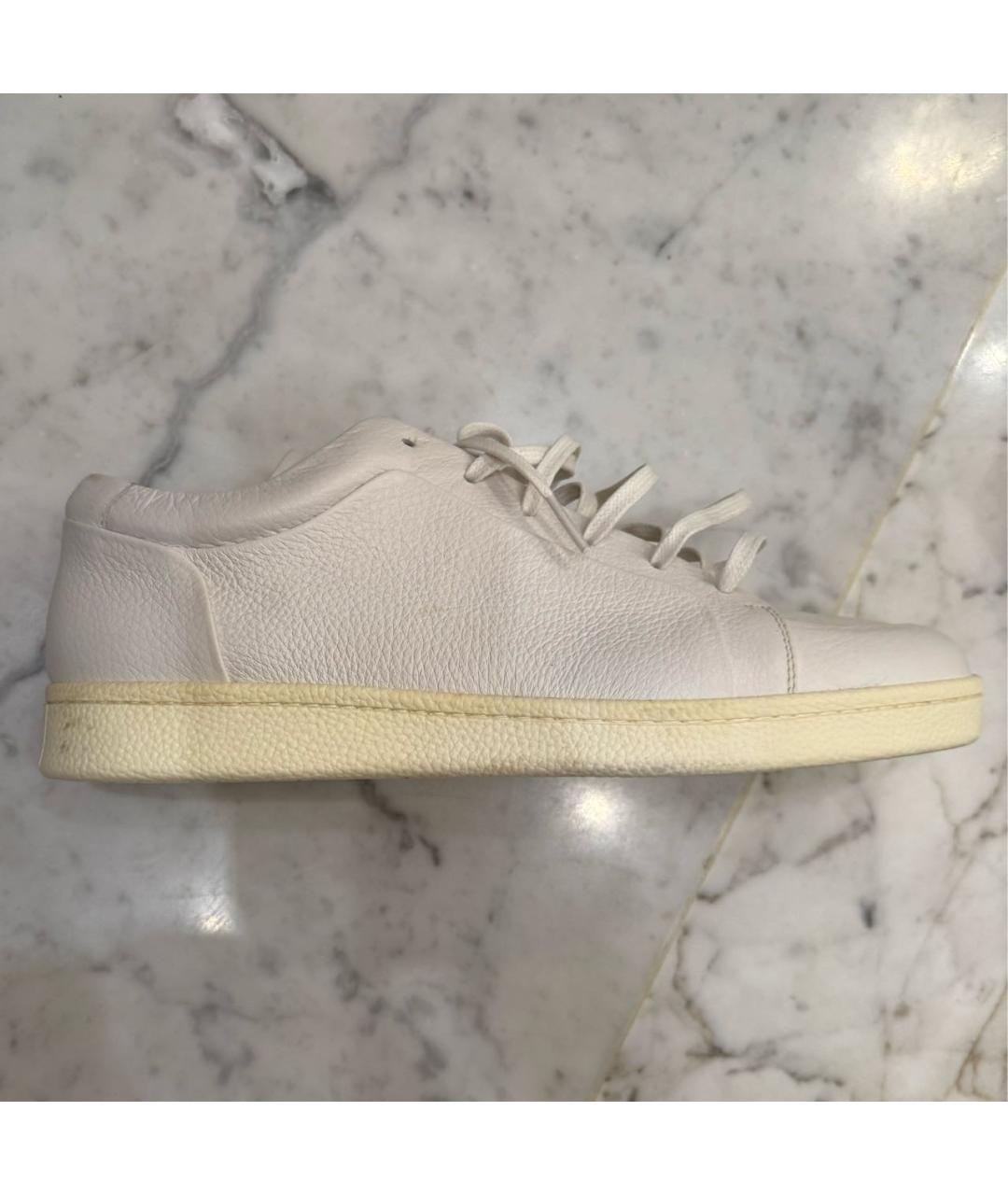 BALENCIAGA Белые кожаные низкие кроссовки / кеды, фото 7